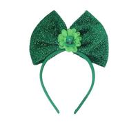 [Psdndeww] Cerchietto per capelli con dettagli a quadrifoglio con nodo unico fiocco colorato per il giorno e il festival di San Patrizio