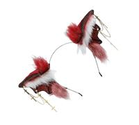 [Psdndeww] Cerchietto per orecchie da calcio di sangue Halloween pipistrello carnevale di Halloween Anime Convenzione Anime fatti a mano Accessori per costumi per la testa di orecchie di animali