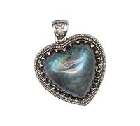 [Psdndeww] Collana con ciondolo a forma di labradorite e ametista, realizzata a mano, portatile, per aggiungere mistero al tuo outfit portatile