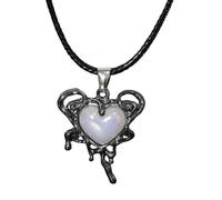 [Psdndeww] Collana con ciondolo cuore liquido gotico con occhio di diavolo croce girocollo punk demone clavicola catena gioielli per donne accessori