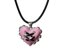 [Psdndeww] Collana con ciondolo cuore liquido gotico con occhio di diavolo croce girocollo punk demone clavicola catena gioielli per donne accessori