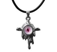 [Psdndeww] Collana con ciondolo cuore liquido gotico con occhio di diavolo croce girocollo punk demone clavicola catena gioielli per donne accessori