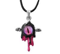 [Psdndeww] Collana con ciondolo cuore liquido gotico con occhio di diavolo croce girocollo punk demone clavicola catena gioielli per donne accessori