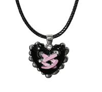 [Psdndeww] Collana con ciondolo cuore liquido gotico con occhio di diavolo croce girocollo punk demone clavicola catena gioielli per donne accessori