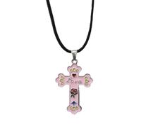 [Psdndeww] Collana con ciondolo cuore liquido gotico con occhio di diavolo croce girocollo punk demone clavicola catena gioielli per donne accessori