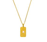 [Psdndeww] Collana con ciondolo quadrato in acciaio inossidabile, bella collana con ciondolo a forma di stella del mondo della luna del mondo della moda personale