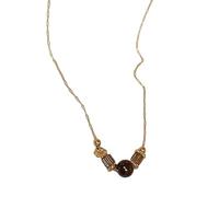 [Psdndeww] Collana in acciaio inossidabile con ciondolo a forma di sole in pietra naturale unica catena clavicola gioielli che resiste all'usura quotidiana e di notte, フリーサイズ, Come descritto nella