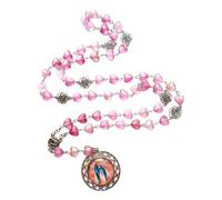 Psdndeww Collana vintage con rose scavate e rosario di preghiera con ciondolo in vetro che dona a ogni outfit un tocco di romanticismo