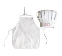 [Psdndeww] Costume da cuoco per bambini con costume di fotografia di Halloween per costume di fotografia neonato morbido di alépron e cappello set di foto di cuoco bambino accessori fotografici