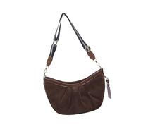[Psdndeww] Elegante borsa a mezza luna in pelle PU portafoglio a tracolla impressionante borsa a tracolla con tracolla regolabile per donne e ragazze, Colore caffè