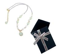 [Psdndeww] Elegante collana blu navy con ciondolo grande per giovani donne e amanti dei gioielli che cercano uno stile unico