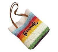 [Psdndeww] Elegante e pratica borsa da viaggio in tessuto arcobaleno borsa a tracolla spaziosa per vacanze al mare o shopping in città, D