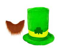 [Psdndeww] Festival Green Top Hat e Barba con Stile Elegante Patrick Key King Day Party Decorazione Indossare