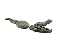 Psdndeww Figura artificiale di Cayman che nuota con coda mobile stagno galleggiante alligatori esche esche per oche spaventate uccelli acquatici piscina illusione