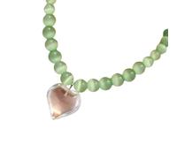 [Psdndeww] La collana con ciondolo a forma di cuore in pietra occhio di gatto simboleggia il mistero e l'amore del cuore per le donne alla moda ogni giorno