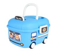 Psdndeww Pattumiera a forma di auto per bambini, manici ergonomici, base stabile per sviluppare abitudini di pulizia, scatola per giocattoli per bambini con