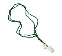 [Psdndeww] Perle simulate e cristalli collana regolabile con perline collana versatile a strati e collana di cristallo per bigiotteria alla moda, フリーサイズ, come descritto, Nessuna pietra preziosa