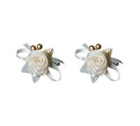 [Psdndeww] Rosa Fiore Polso Confortevole Elastico Perle Perline Braccialetto Accessori Gioielli Moda per Ragazze, 白