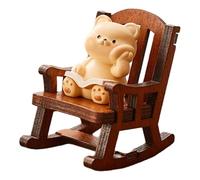Psdndeww Sedia a dondolo figura animale bella figura in miniatura ornamento resina artigianato per camera da letto
