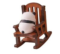 Psdndeww Sedia a dondolo figura animale bella figura in miniatura ornamento resina artigianato per camera da letto