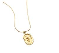 [Psdndeww] Squisita collana con ciondolo a forma di tulipano in rilievo con ciondolo a forma di fiore catena per collo regolabile catena clavicola