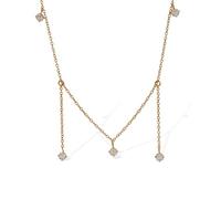 [Psdndeww] Squisita collana di zirconia cubica e catena di metallo lunghezza regolabile catena del collo delle donne eleganti gioielli girocollo