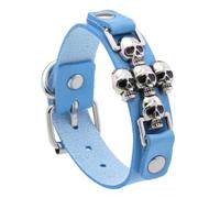 Psdndeww Stile punk incrociato teschio per uomini e donne gioielli in pelle PU con design gotico fascino per gli amanti della moda Edgy Biker gotico, Misura unica, come descritto