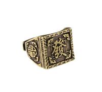 Psdndeww Stili antichi Prosperità Anelli In Ottone Incisione Manuale Gioielli In Metallo Invecchiato Per Gli Appassionati di Moda Vintage Regalo Degli Uomini Finitura In Ottone, Misura unica, come