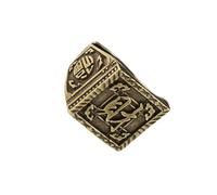 Psdndeww Stili antichi Prosperità Anelli In Ottone Incisione Manuale Gioielli In Metallo Invecchiato Per Gli Appassionati di Moda Vintage Regalo Degli Uomini Finitura In Ottone, Misura unica, come