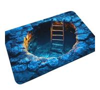 Psdndeww Tappetino da ingresso ad alta assorbenza, con illusione ottica 3D, ad asciugatura rapida, per aree umide, come porte e bagni, pietra grotta, illusione visiva