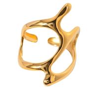 [Psdndeww] Unico Esagerato Anello Regolabile Geometrico Anello Aperto Colore Oro Eye Catch Gioielli Dito
