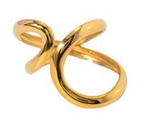 [Psdndeww] Unico Esagerato Anello Regolabile Geometrico Anello Aperto Colore Oro Eye Catch Gioielli Dito