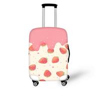 Psesaysky Copertura per bagagli con cerniera nascosta, leggera, lavabile, facile da montare, facile da pulire, misura universale, Latte Fragola, XL(Fit 29-32 inch luggage)