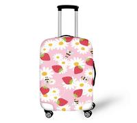 Psesaysky Copertura per bagagli con cerniera nascosta, leggera, lavabile, facile da montare, facile da pulire, misura universale, Margherita Fragola, S(Fit 18-21 inch luggage)