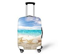 Psesaysky Copertura per bagagli con cerniera nascosta, leggera, lavabile, facile da montare, facile da pulire, misura universale, Conchiglia Stella Marina, XL(Fit 29-32 inch luggage)
