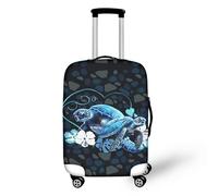 Psesaysky Copertura per bagagli con cerniera nascosta, leggera, lavabile, facile da montare, facile da pulire, misura universale, Fiore Tartaruga, XL(Fit 29-32 inch luggage)