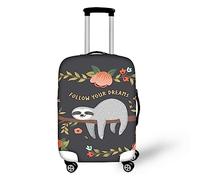 Psesaysky Copertura per bagagli con cerniera nascosta, leggera, lavabile, facile da montare, facile da pulire, misura universale, Sloth, L(Fit 25-28 inch luggage)