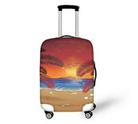 Psesaysky Copertura per bagagli con cerniera nascosta, leggera, lavabile, facile da montare, facile da pulire, misura universale, Spiaggia sabbiosa, M(Fit 22-24 inch luggage)