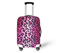 Psesaysky Copertura per bagagli con cerniera nascosta, leggera, lavabile, facile da montare, facile da pulire, misura universale, Rosa leopardato., S(Fit 18-21 inch luggage)