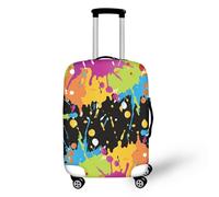 Psesaysky Copertura per bagagli con cerniera nascosta, leggera, lavabile, facile da montare, facile da pulire, misura universale, Inchiostro Splash, L(Fit 25-28 inch luggage)