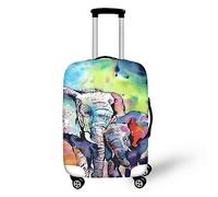 Psesaysky Copertura per bagagli con cerniera nascosta, leggera, lavabile, facile da montare, facile da pulire, misura universale, Elefante, L(Fit 25-28 inch luggage)