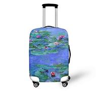 Psesaysky Copertura per bagagli con cerniera nascosta, per valigie, adatta per 45-81 cm, facile da pulire, Ninfee Claude Monet, S(Fit 18-21 inch luggage)