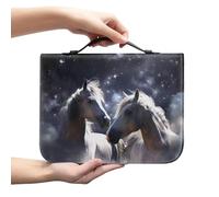 Psesaysky Custodia per il trasporto della Bibbia delle donne del cavallo Borsa dell'organizzatore della Bibbia di grandi dimensioni Coperture portatili della Bibbia con maniglia leggera PU Leather