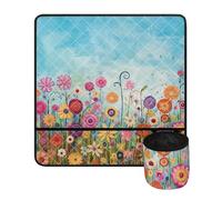 Psesaysky Tappetino per macchina da cucire con fiori colorati per ridurre il rumore antiscivolo per macchina da cucire organizer antimacchia per accessori per macchine da cucire
