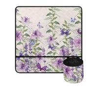 Psesaysky Tappetino per macchina da cucire viola floreale con tasche, riduce il rumore, decorazione per la casa, antiscivolo, tappetino per macchina da cucire Madam Sew per tavolo riduce le vibrazioni