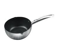 Pseve in acciaio inossidabile in stile antiaderente in stile giapponese piccolo pentola di cottura con beccuccio per il latte di noodles di zuppa e congee durevoli e facili da (Acciaio inossidabile)