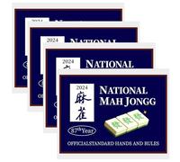 PSFDEWT Carte Mahjong 2024 4pcs Blue National Mahjong Carte e regole Standard ufficiali 2024 scorecardmahjong