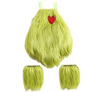 PSFDEWT Costume da mostro verde per bambini 1 set di 6-12 mesi peluche costume da mostro per bambini con arredamento carico per il cosplay di Halloween di Natale