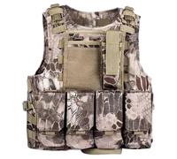 PSFDEWT Security Vest, Adjustable Lightweight Quick Release Comfort Airsoft Vest, Multifunctional & Multi-Pocket for Children Train Game