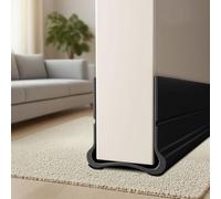 PSFLiang 93cm Paraspifferi per Porte, Silicone Sottoporta Con, Porte Isolante Porte Protezione Freddo, Protezione Suoni, per porte spesse 3.5 - 5.5cm, con uno Spazio Inferiore di 0.3 - 2.6cm (Nero)